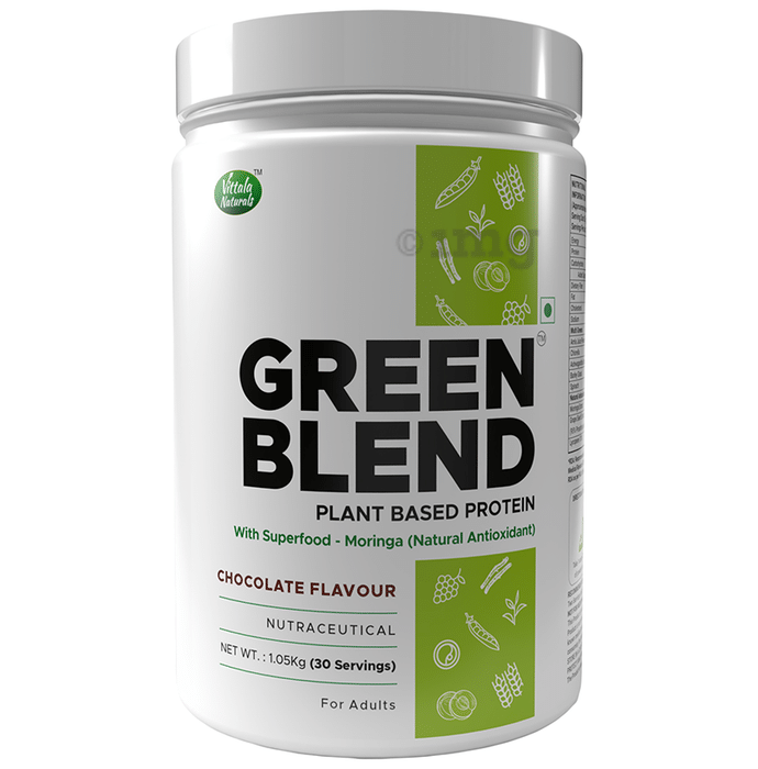Vittalanaturals Green Blend Plant Based Protein Powder Chocolate