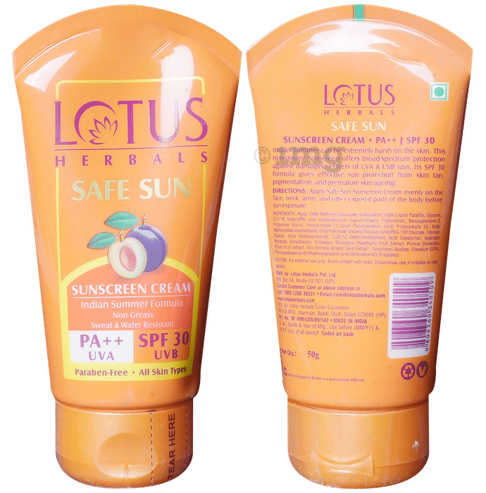 Lotus Herbals Safe Sunscreen PA++ Cream SPF 30