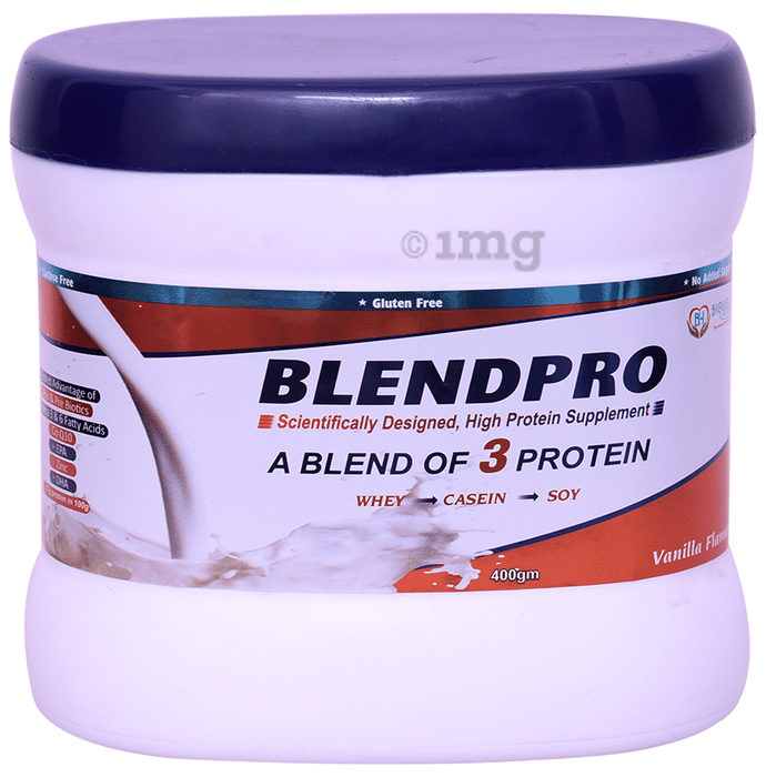 Blendpro High Protein Supplement with Whey, Casein & Soy | Flavour Vanilla Powder
