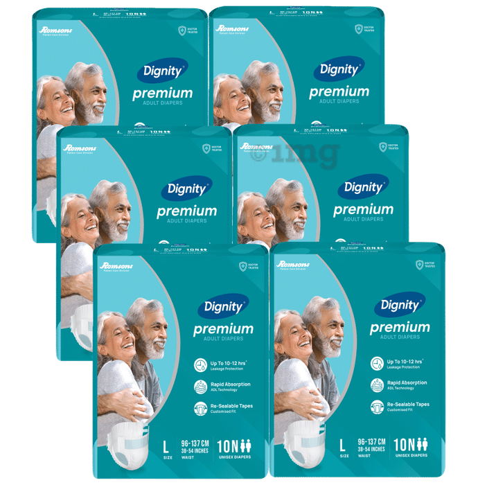 Dignity Premium Adult Diaper (10 Each) Large