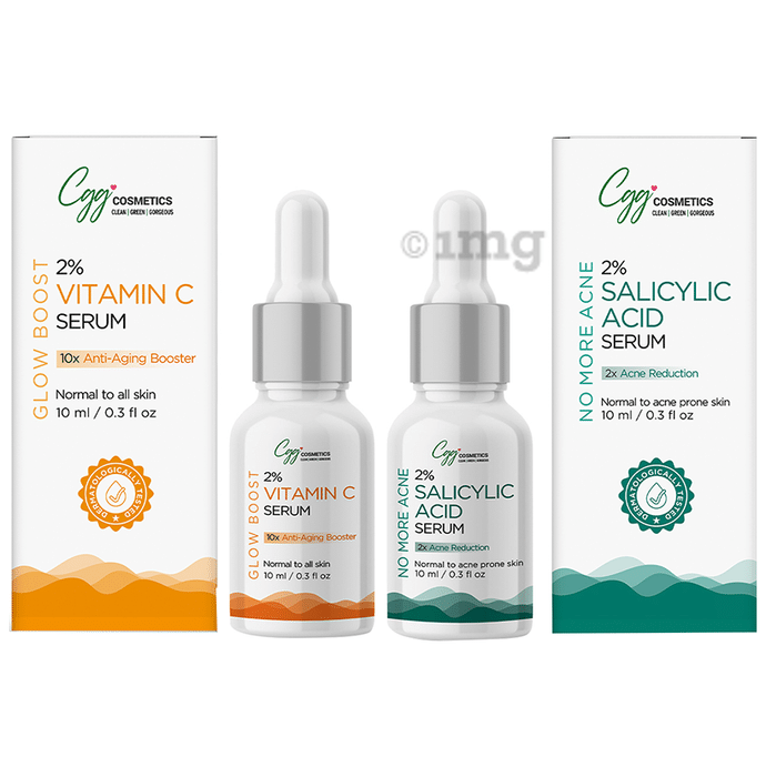 CGG Cosmetics Combo Pack of 2% Vitamin C Serum (10ml) & 2% Salicylic Acid Serum (10ml)