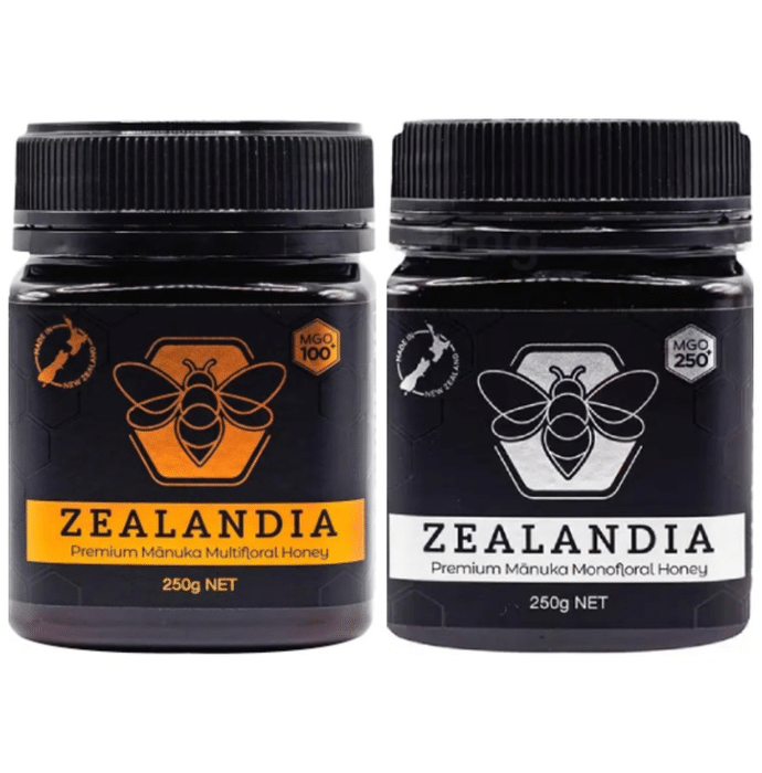 Zealandia Premium Manuka Multifloral Honey (250gm Each) MGO 100+ & MGO 250+