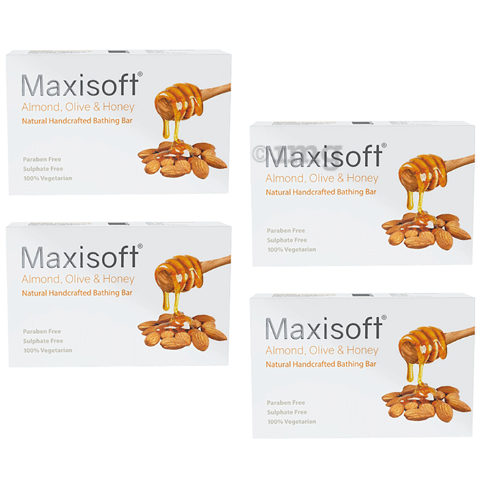 Maxisoft Almond,Olive & Honey Natural Handcrafted Bathing Bar (100gm Each)
