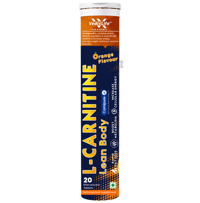 VedixLife L-Carnitine Lean Body Effervescent Tablet (20 Each) Orange