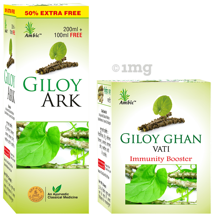 Ambic Combo Pack of Giloy Ark 300ml & 60 Giloy Ghan Vati