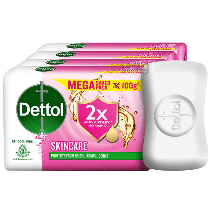Dettol Skincare Moisturizing Beauty Mega Saver Pack of Bathing Soap Bar (100gm Each)