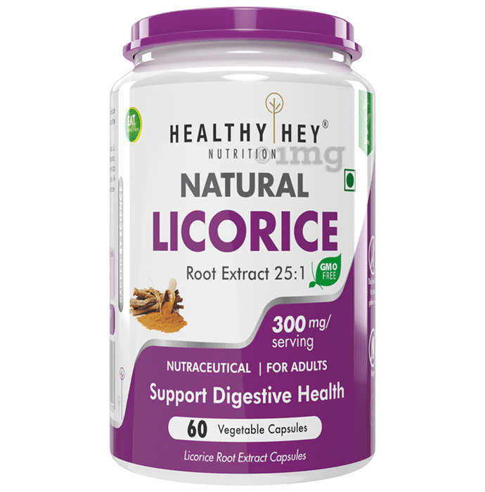 HealthyHey Nutrition Natural Licorice Root Extract 25:1 Vegetable Capsule