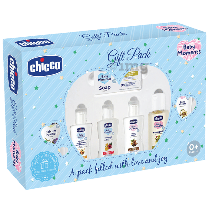 Chicco Baby Moments Baby Caring Gift Pack Set Blue