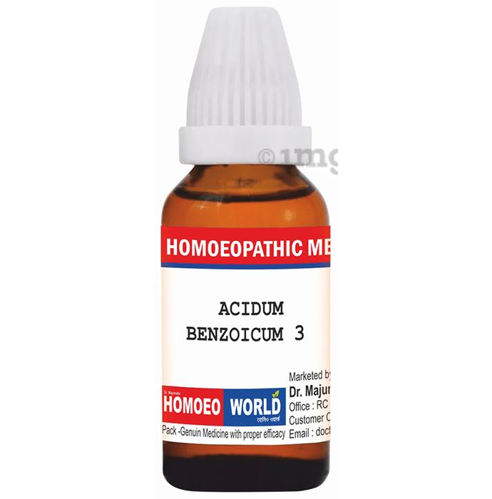 Dr. Majumder Homeo World Acidum Benzoicum Dilution (30ml Each) 3 CH