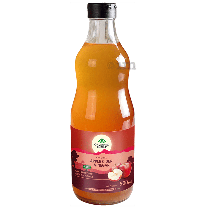 Organic India Natural Apple Cider Vinegar with The Mother, Raw-Unfiltered