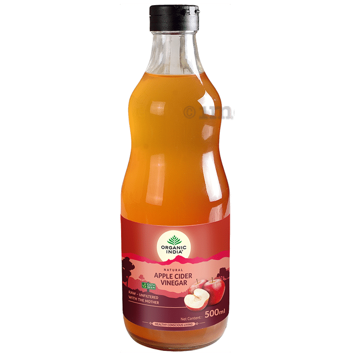 Organic India Natural Apple Cider Vinegar ACV | Raw-Unfiltered with the Mother