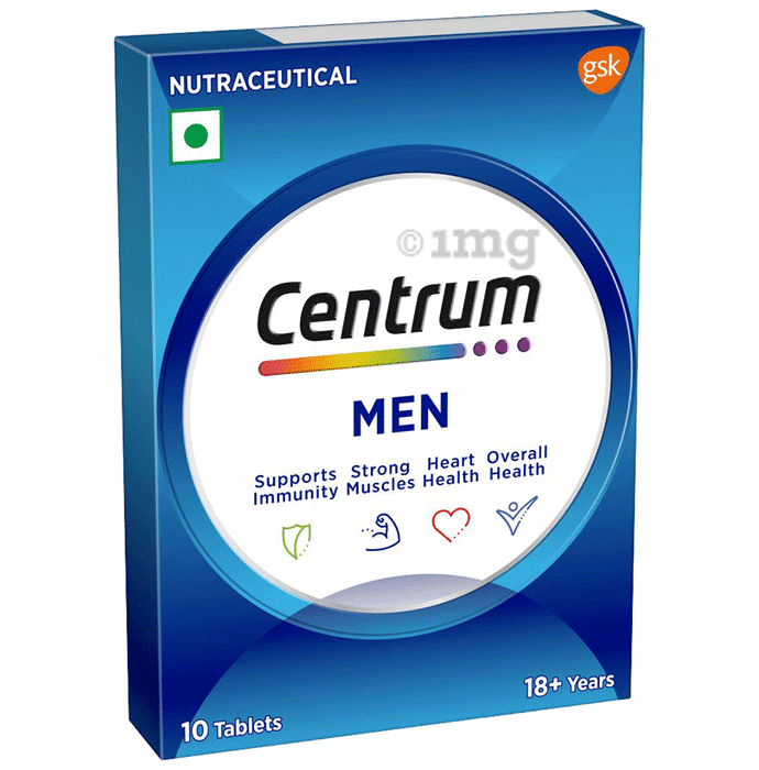 Centrum Men Vegetarian Tablets for Muscles, Heart, & Immunity | World's No.1 Multivitamin | Nutrition Formula