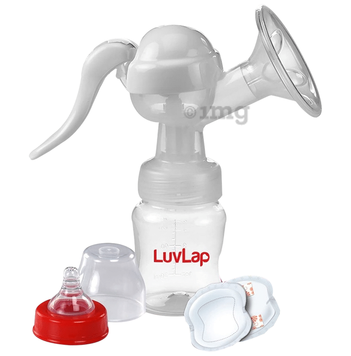 LuvLap 3 Level Suction Adjustment Manual with 2 Breast Pad Free Breast Pump