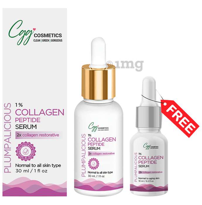 CGG Cosmetics Plumpalicious 1% Collagen Peptide Serum 30ml & 10ml Sample of 1% Collagen Peptide Serum Free