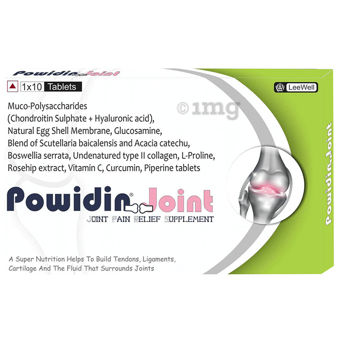 Powidin Joint Pain Stiffness Relief Tablet with Collagen L Proline Boswellia, Eggshell Membrane,Glucosamine and Curcumin