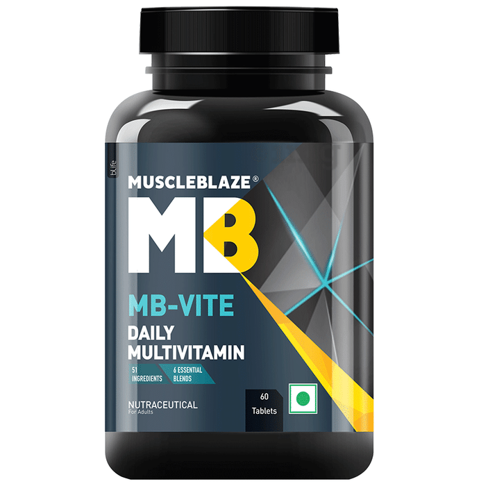 MuscleBlaze MB-Vite Multivitamin | With Amino Acids, Pre & Probiotic Blend | For Energy, Gut Health & Immunity | Tablet