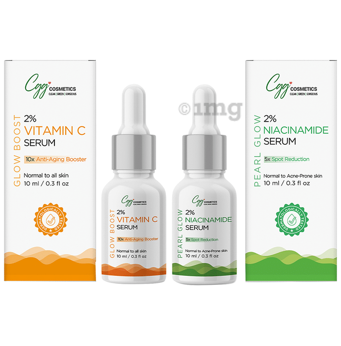 CGG Cosmetics Combo Pack of 2% Vitamin C Serum (10ml) & 2% Niacinamide Serum (10ml)