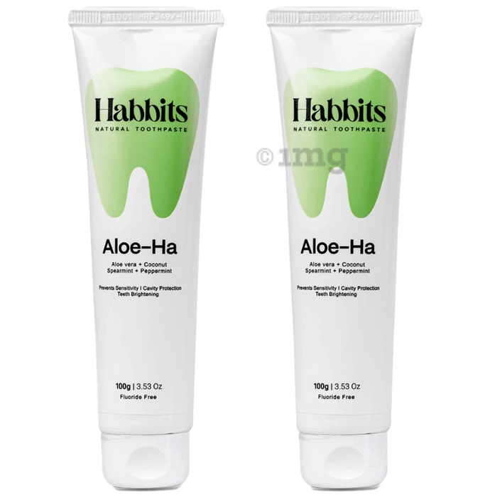 Habbits Natural Toothpaste (100gm Each) Aloe-Ha
