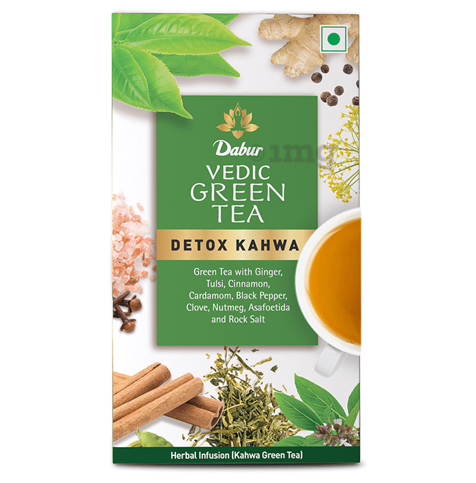 Dabur Vedic Green Tea Bag (2.5gm Each) | Detox Kahwa for Digestion & Weight Loss