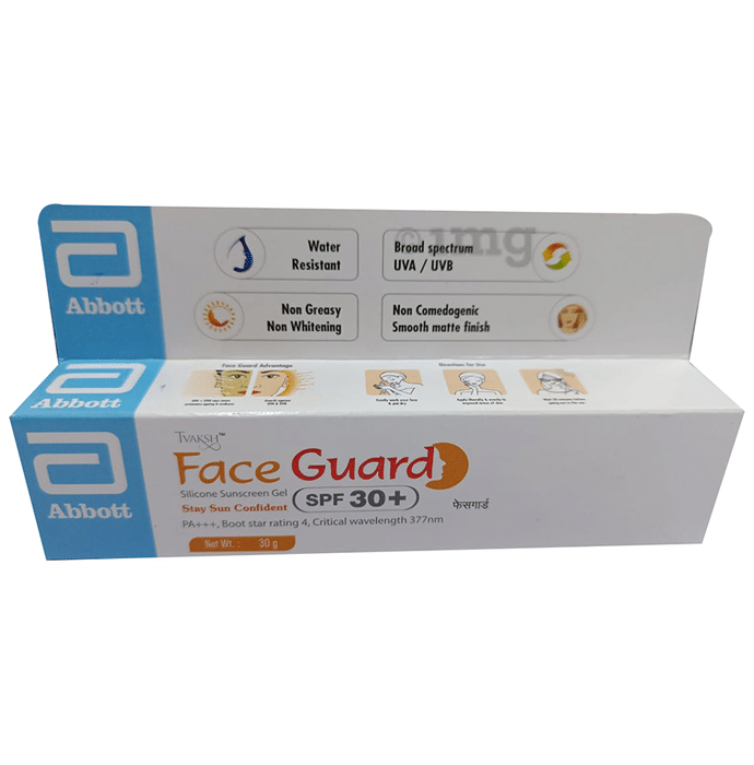 Tvaksh Face Guard Silicone Sunscreen Gel SPF 30 PA+++ | Broad Spectrum UVA/UVB Protection