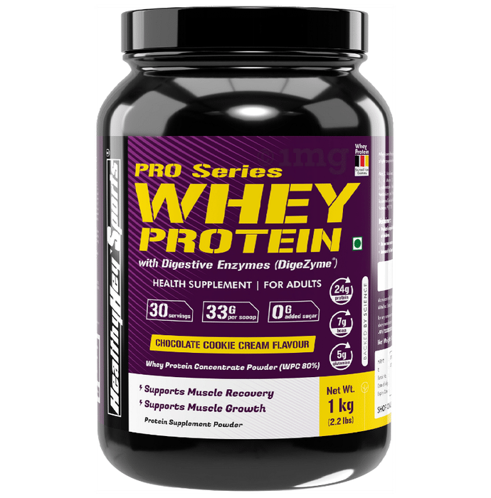 HealthyHey Sports Pro Series Whey Protein Concentrate Powder (WPC 80%) Chocolate Cookie Cream