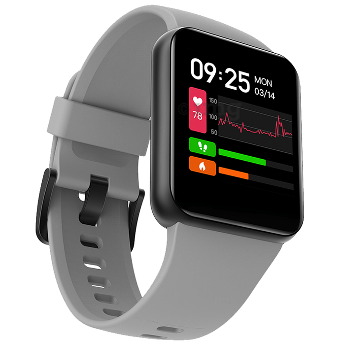 GOQii Smart Vital Lite Covers 5 Lakhs Health Insurance & 1 Lakh Life Insurance with 3 Months Health & Personal Coaching HD Display Smart Watch Grey