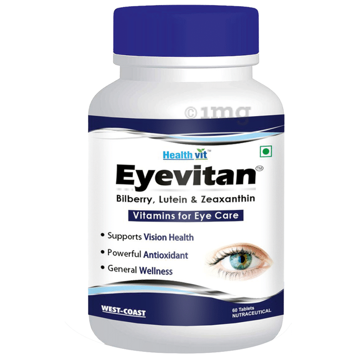 HealthVit Eyevitan with Bilberry, Lutein & Zeaxanthin for Eye Care & Antioxidant Support | Tablet