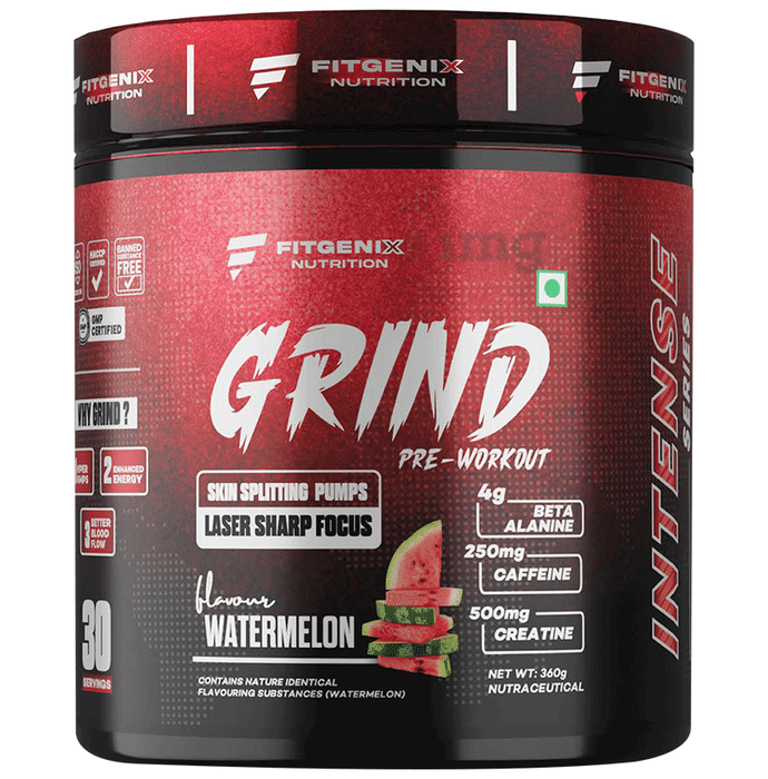 Fitgenix Nutrition Grind Pre Workout Powder Watermelon