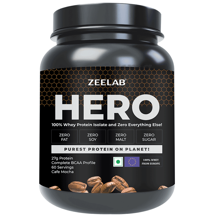 Zeelab Hero 100% Whey Protein Isolate Café Mocha Powder
