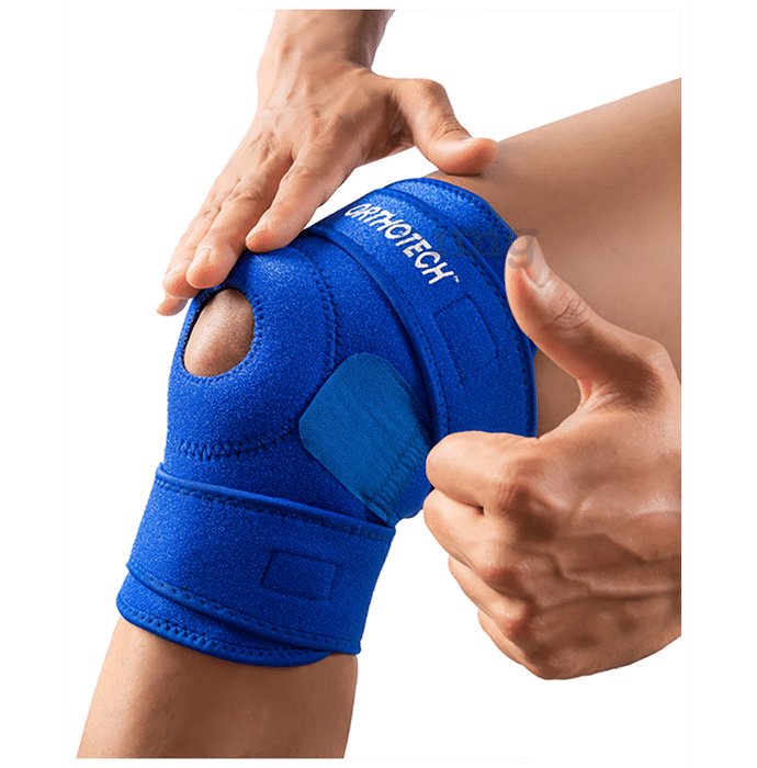 Orthotech OR-2122 Open Patella Knee Support Large Blue