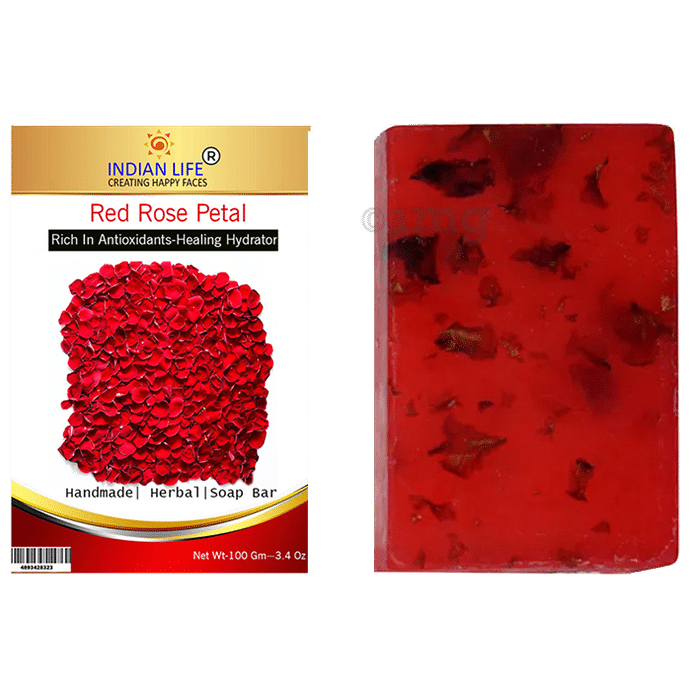 Indian Life Red Rose Petal Soap Bar