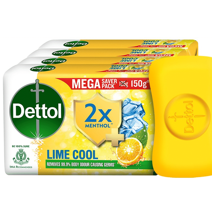 Dettol 2x Menthol Lime Cool 20% Extra Soap (150gm Each)