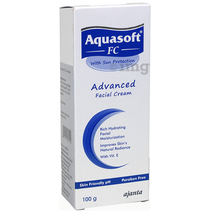 Aquasoft FC Advanced Facial Cream with Sun Protection | Contains Vitamin E | Paraben-Free