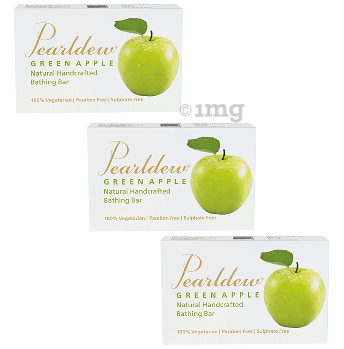 Pearldew Green Apple Natural Handcrafted Bathing Bar (75gm Each)