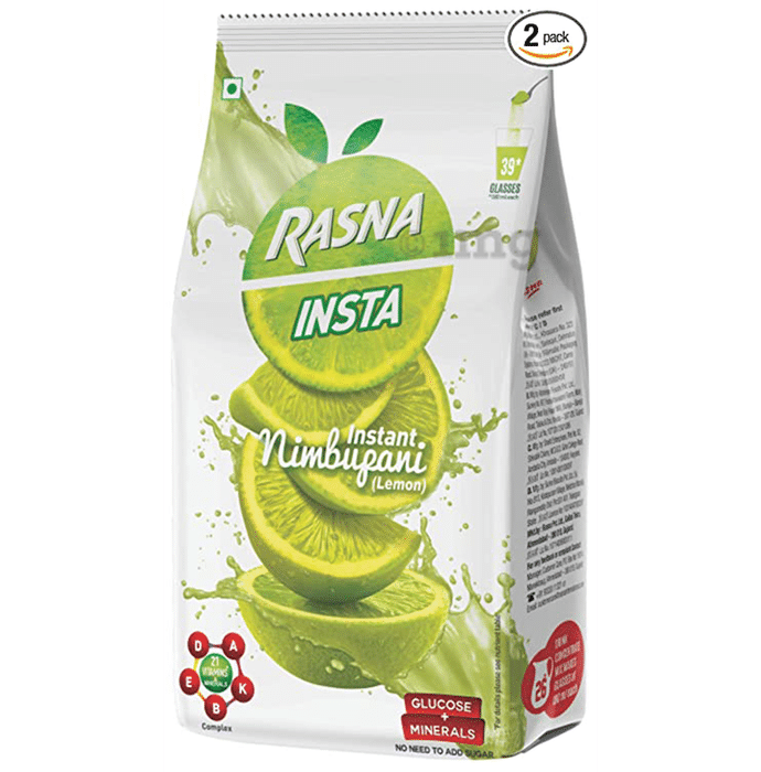 Rasna Insta with Glucose & Minerals | Flavour Instant Nimbupani (Lemon)