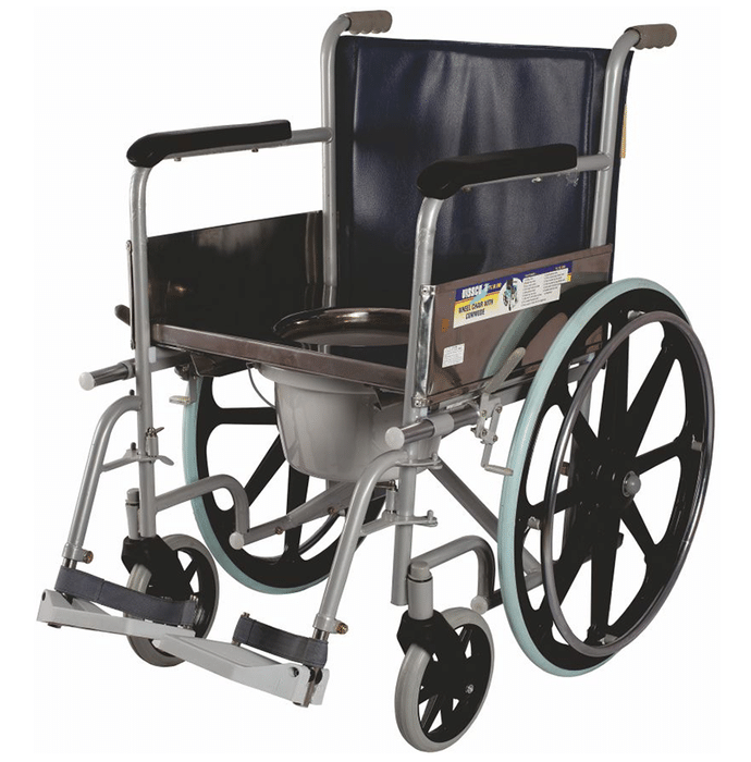 Vissco 0969 Comfort Wheelchair with Commode Universal Grey