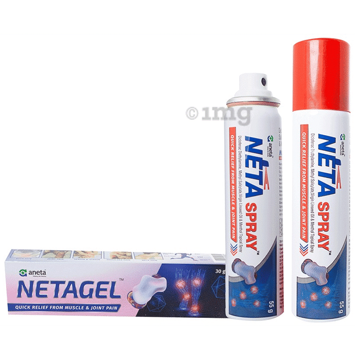 Aneta Combo Pack of 1 Neta Gel(30gm) and 2 Netaspray(55gm Each)