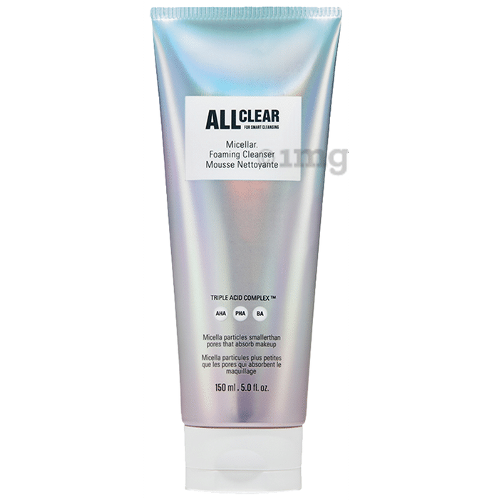 The Face Shop All Clear Micellar All-In-One Cleansing Foam With Hyaluronic Acid, Aha & Pha, Makeup Remover Face Washd