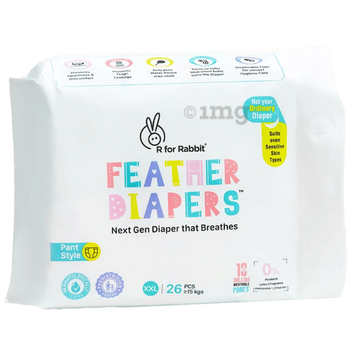 R for Rabbit Feather Pant Style Diapers XXL