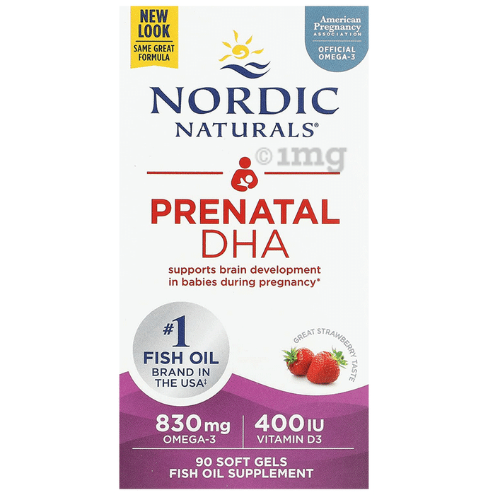 Nordic Naturals DHA 830mg Omega 3 Soft Gels for Brain and Nervous System Support Strawberry