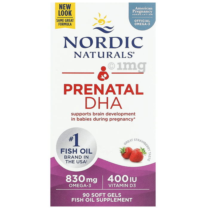 Nordic Naturals DHA 830mg Omega 3 Soft Gels for Brain and Nervous System Support Strawberry