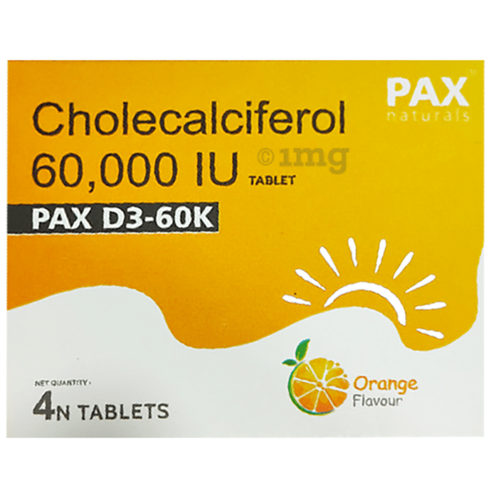 Pax Naturals Pax D3 60K Tablet (4 Each) Orange