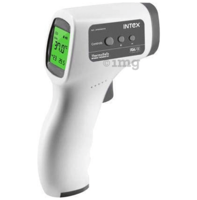 Intex Thermosafe Non-Contact Digital Infra Red Thermometer Gun White, Grey