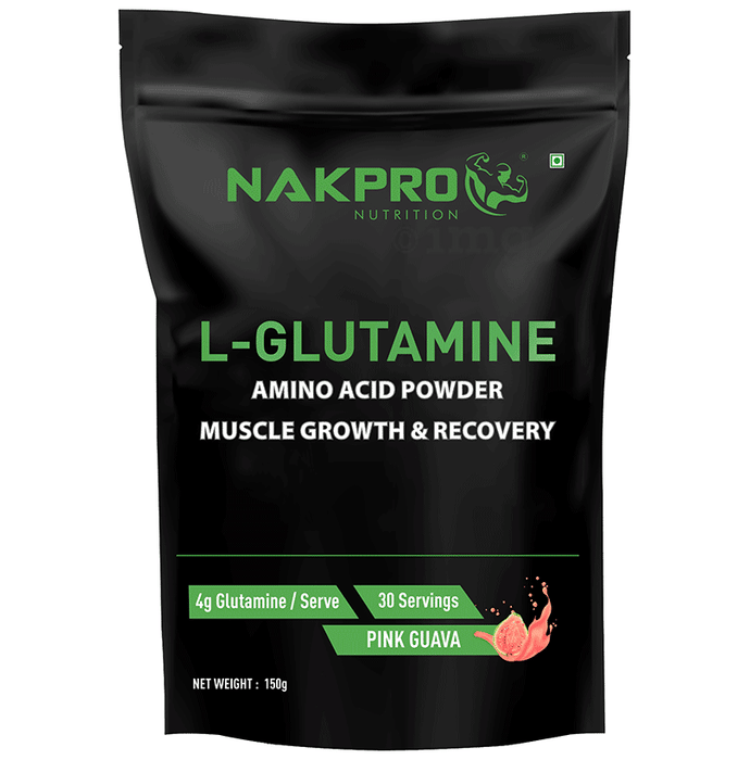 Nakpro Nutrition L-Glutamine Amino Acid Powder Pink Guava