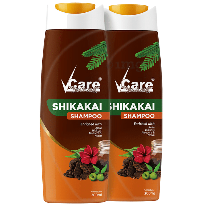 VCare Shikakai Shampoo for Men & Women (200ml Each)