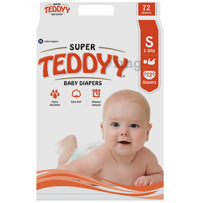 Teddyy Super Baby Diaper with Wetness Indicator | Size Small