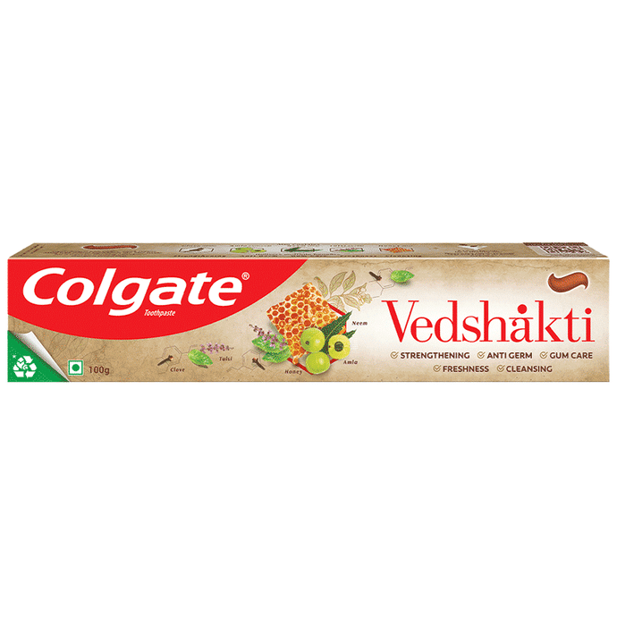 Colgate Swarna Vedshakti Toothpaste  Anti-Bacterial Paste for Whole Mouth Health, With Neem, Clove, and Honey
