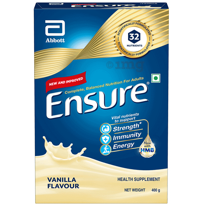 Ensure Powder Powder Complete Balanced Drink for Adults | For Strength, Immunity & Energy | With Essential Vitamins | Nutrition Formula Vanilla Refill