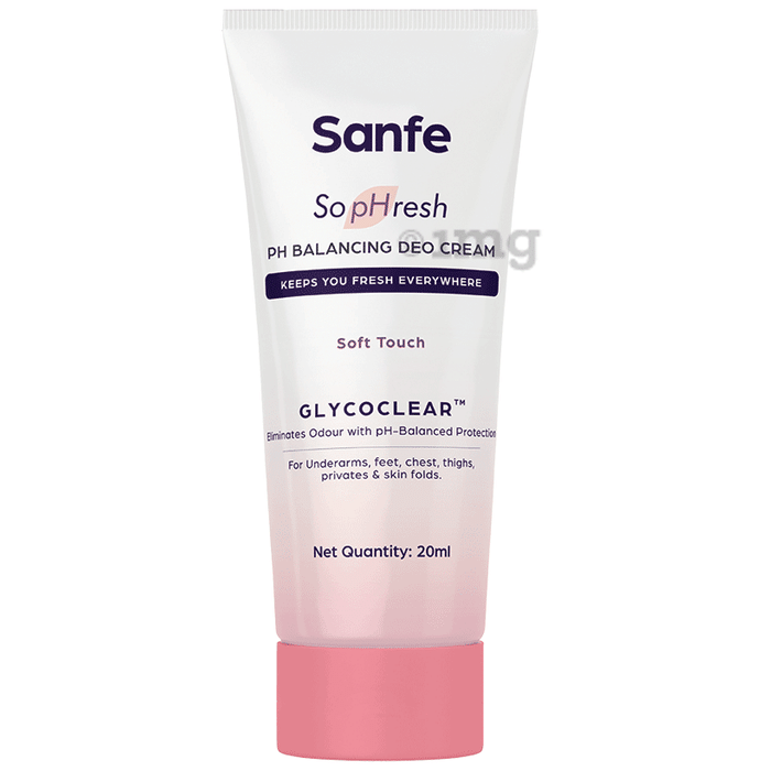 Sanfe So Phresh PH Balancing Deo Cream for for Underarms, Feet, Intimates & Skin Fold Soft Touch