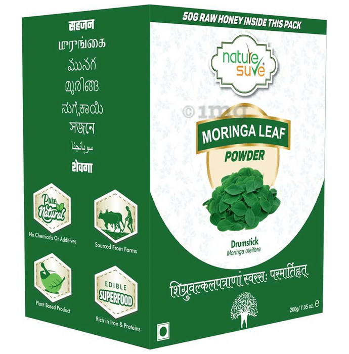 Nature Sure Moringa Leaf Atta Mix Powder (200gm Each) with 50gm Raw Honey Free